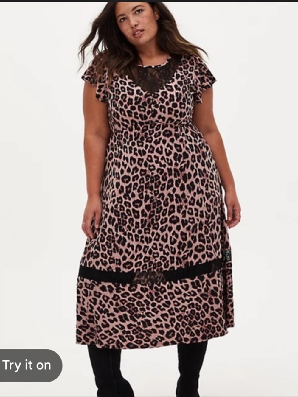 Torrid Leopard and Lace Midi Dress